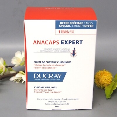 Ducray Anacaps Expert for Chronic Hair Loss 90 caps - 3 month supply Exp 06/2027