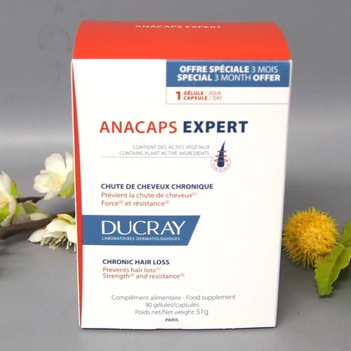 Ducray Anacaps Expert for Chronic Hair Loss 90 caps - 3 month supply Exp 06/2027