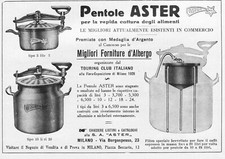 PUBBLICITA' 1928 PENTOLE ASTER MILANO GRANDI CUCINE ALBERGHI GRANDE FILTRO CAFFE