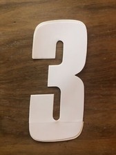 Vintage BMX Bicycle 3 White Number Decals - 6 BMX MX Vinyl Sticker