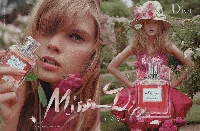 Publicité papier Parfum. Perfume ad. Miss Dior Chérie 2009 double page