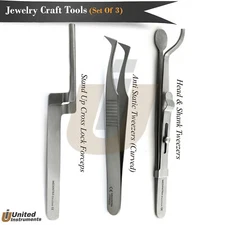 Jeweler Craft Anti-static Tweezer Soldering Head & Shank Tweezer Stand Up Repair