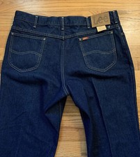 Vintage Lee Rider Talon 42 Zipper Dark Indigo Denim Jeans. NOS.
