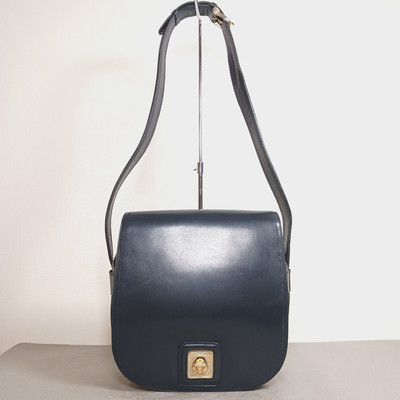 CELINE Shoulder Bag Triomphe Dark Navy Vintage USED