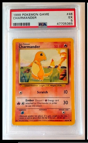 Pokemon 1999 Game Charmander #46 PSA 5