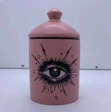 Forasetti Big Eyes Jar With Lids Ceramic Decorative Candle Holder Storage Box