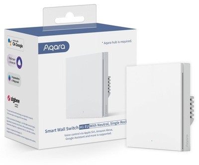 9x Aqara Smart Wall Switch H1 - eine Wippe mit Neutralleiter, Taster, weiß