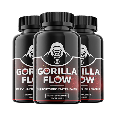 3-Pack Gorilla Flow Capsules Extra Strength Mens Supplement- 180 Capsules