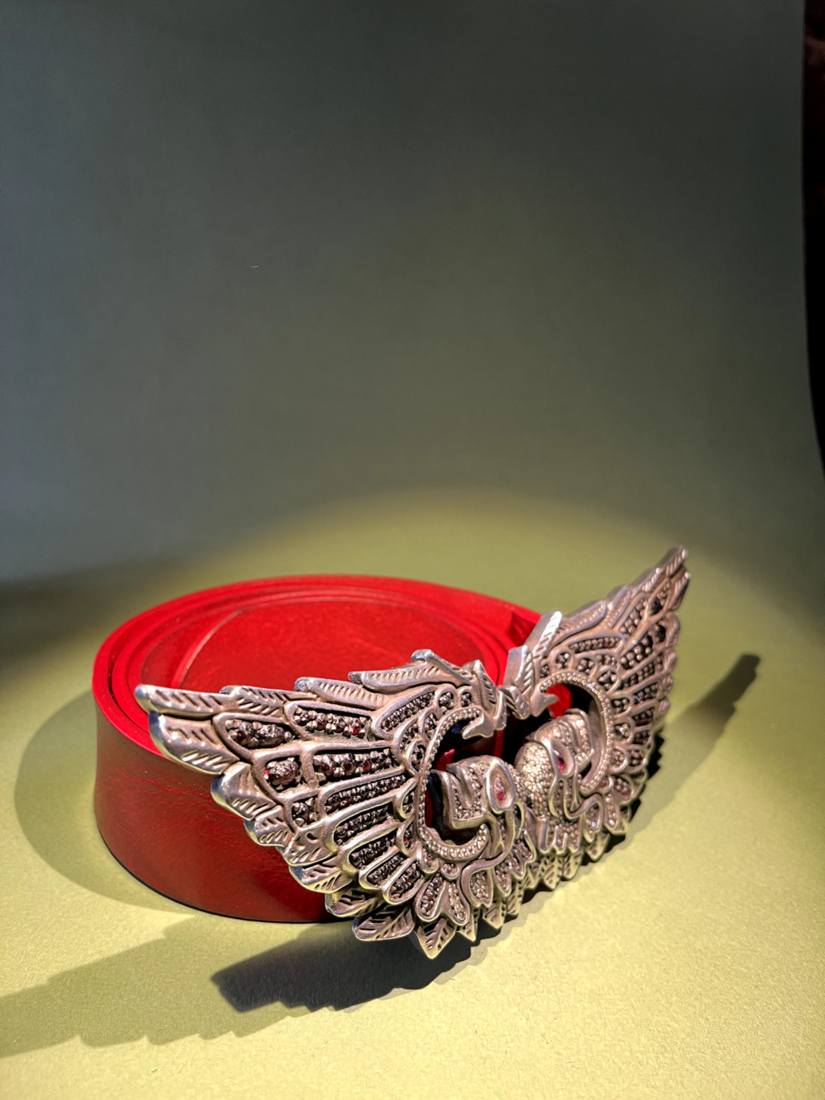 Alp Sagnak Belt Buckle 925K Silver Diamonds Garnets image 6