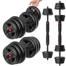 Adjustable Dumbbells Set 20/30/40/55/60/70/80/90Lbs Free Weight Set with Connec