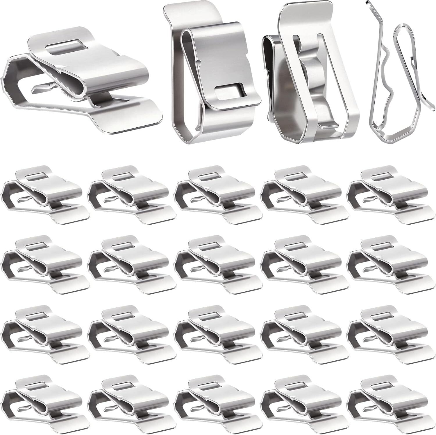 Electrical Quick Clips 100 Pcs Stainless Steel Cable Clips S Clip Metal Trailer Wire Clip ...