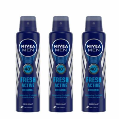 NIVEA Men Fresh Active Deodorant, 150ml (Buy 2 Get 1 Free) Free Shipping