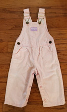 Vintage Oshkosh B'Kosh Pink Floral Overalls Vestbak Size 18 months USA Made