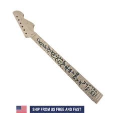 New 22Fret 25.5 inch Guitar Neck Maple Fretboard nice Vine inlay Bolt on