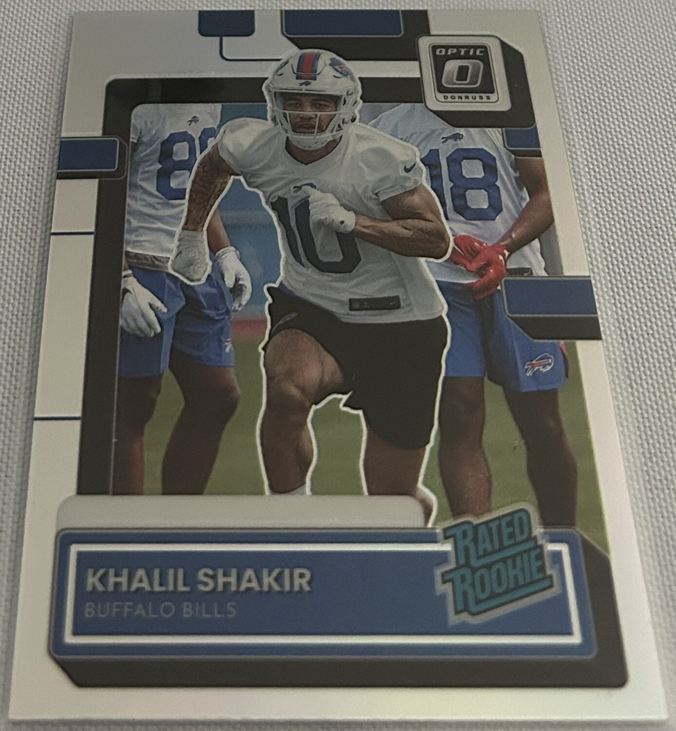 2022 Donruss Football Khalil Shakir Buffalo Bills Holo Prizm Preview Rookie P343