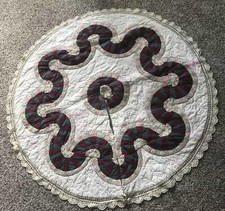 Large Quilted Style Christmas Tree Skirt Fast Ship