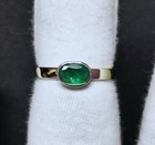 14K Gelbgold Smaragd Ring 0.9 Karat Smaragd Band Smaragd Zierliche Ring Damen