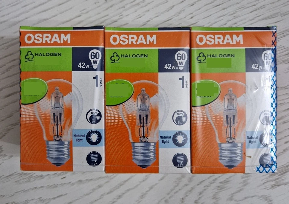 3x OSRAM Classic Halogen Pro A 42W 2700K E27 630 lm anstatt Glühbirne kein LED