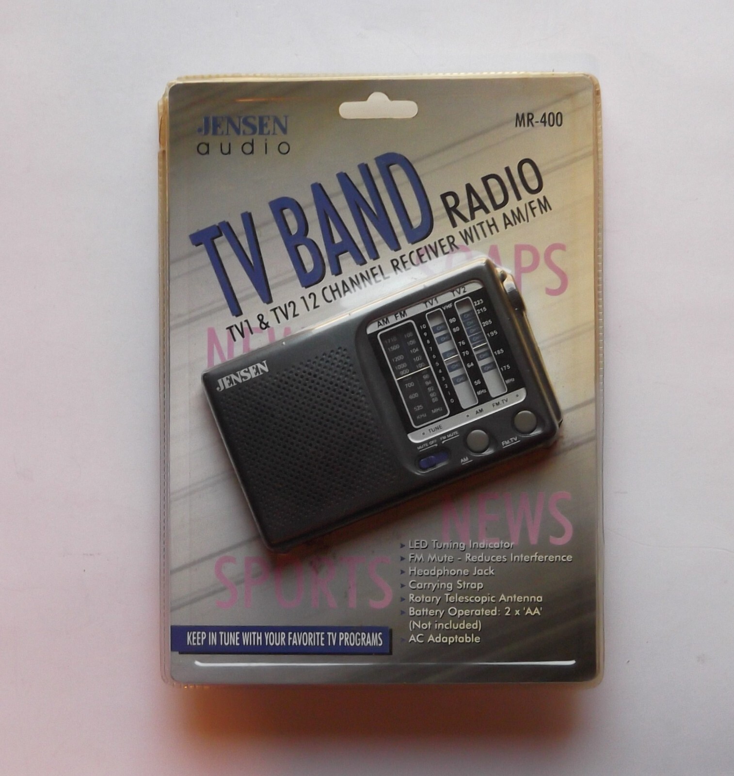 Vintage Jensen Model MR400 AM FM TV Channel Receiver Pocket Portable