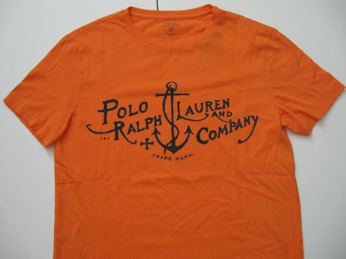 POLO RALPH LAUREN Men's Orange Custom Fit Nautica Anchor Graphic T-Shirt S - Picture 2 of 4
