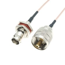 RG316 UHF PL259 Male Plug to BNC FEMale Bulkhead Panel Connector Crimp Wire Jump