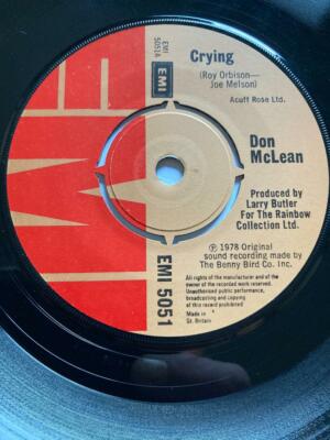 1978 DON McLEAN 7'' - CRYING / GENESIS IN THE BEGINNING - EMI 5051