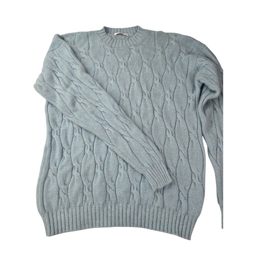 Murray Allan 64% Kaschmir 36% Baumwolle dick 4-fädig Rundhals Zopfmuster Pullover M - Bild 10 von 16