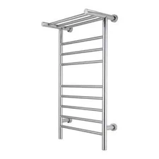 Warmly Yours 8 bars Summit Towel Warmer, Dual Connection, Polished Stainless Ste