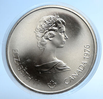 1976 CANADA Elizabeth II Olympic Montreal STADIUM Old BU Silver