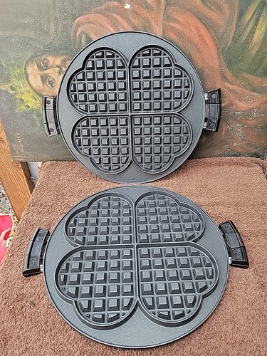 George Foreman 2 Removable Nonstick Heart-Shaped Waffle Plates, Black TSK-2627-1