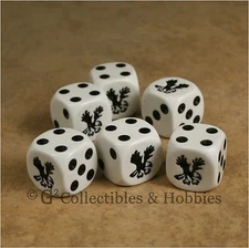 NEW Set of 6 Black Eagle Dice Six Sided RPG D&D Bunco Board Game Bird Animal D6