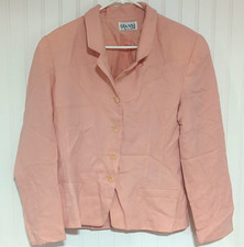 Gianni Sport Women’s Size 12 Pink Lined Collared Wool Blazer Made in USA