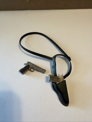 Vtg 1960s GI Joe Holster With 2 Coarse Grip Toy Pistols