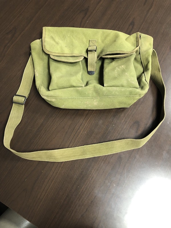 Old Vintage Canvas Carry All Bag Hunting Or Fishing 