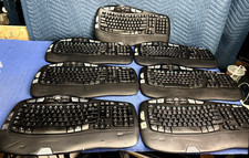 Lot of 7 Logitech K350 Wave Wireless Keyboard Tested - No Dongle - Keyboard Only