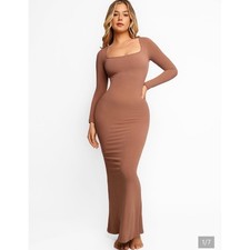Wild Fable ButterBliss Maxi Dress Womens Medium Brown Excellent Square Neck Long
