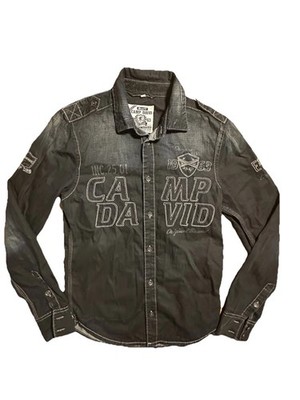CAMP DAVID Jeanshemd S Yachthemd Segelhemd Camp David Herren Blau Denim