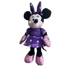TY Sparkle Disney Minnie Mouse Stuffed Plush Toy Purple Dress 8.5  