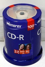 New Memorex CD-R 100 Pack 52X - 700MB - 80 Minutes - Recordable CD's