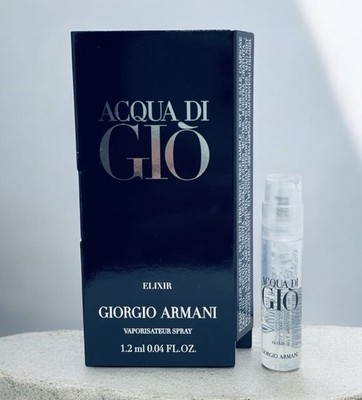 Giorgio Armani Acqua De Gio Sample Spray Elixir .04oz Leather, Patchouli, Brgmnt