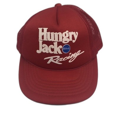 Vintage Hungry Jack Pillsbury Racing Team Snapback Red Trucker Hat Cap One Size