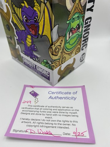 Funko Pop Gnasty Gnorc 530 Obra de Arte Personalizada Certificado de Autenticidad Protector Spyro Games - Imagen 8 de 9
