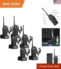 16-Channel Two Way Radios with Built-in Flashlight & 6 Headphones - Pack of 6