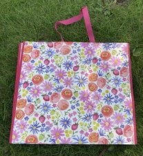 Reuseable Tote Shopping Bag Floral Strawberries Colorful Girly Summer TJ Maxx