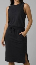PRANA Cozy Up Beach Hopper Blouson Dress Dark Gray Women’s Size L