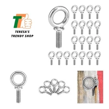 Eye Bolt, 20 Pack 1/2" -13 x 1-1/2" Marine Grade Stainless Steel Lifting Ring...