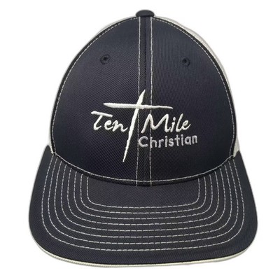 Pacific Headwear Baseball Cap Black White M Fitted Mesh Ten Mile Christian Hat