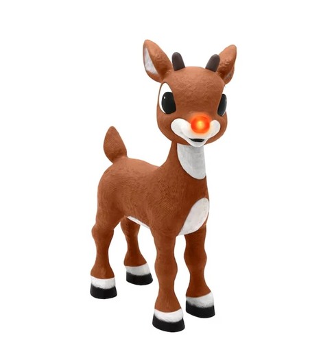 3' Animated Rudolph the Red Nose Reindeer Christmas Animatronic Yard Decor - Picture 2 of 5