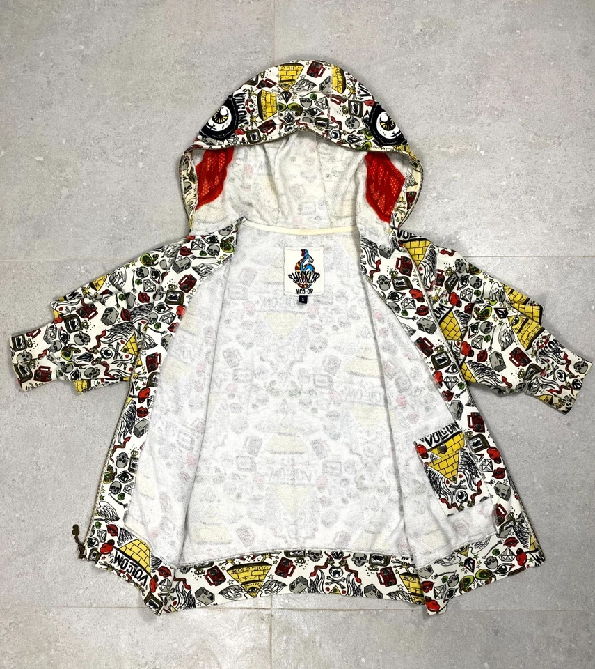 Volcom V.Co-Op Snake Zip Hoodie Full Face Mask Graphic All Over Print S Rare - Image 3 of 4