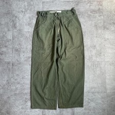 French Air Force Mechanic Cotton Twill Pants 1970s Olive Green